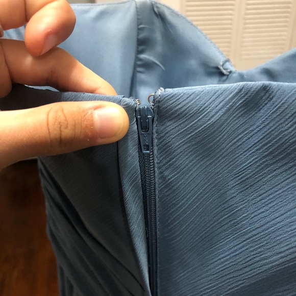 Blue Strapless Bridesmaids Dress - Picture 6 of 7